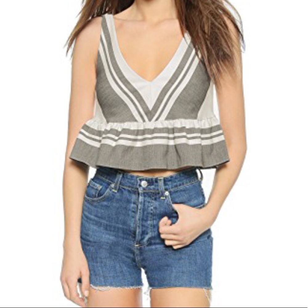 Elizabeth and James Analinne Striped Ruffled Crop